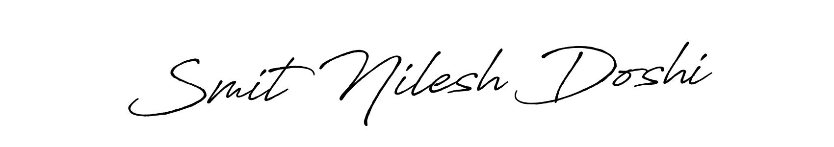 Make a beautiful signature design for name Smit Nilesh Doshi. With this signature (Antro_Vectra_Bolder) style, you can create a handwritten signature for free. Smit Nilesh Doshi signature style 7 images and pictures png