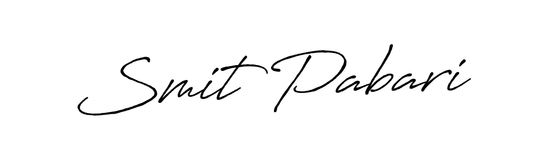 How to make Smit Pabari name signature. Use Antro_Vectra_Bolder style for creating short signs online. This is the latest handwritten sign. Smit Pabari signature style 7 images and pictures png