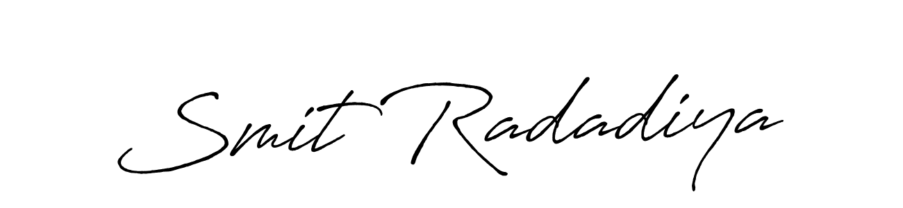 Create a beautiful signature design for name Smit Radadiya. With this signature (Antro_Vectra_Bolder) fonts, you can make a handwritten signature for free. Smit Radadiya signature style 7 images and pictures png