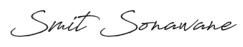 Explore multiple handwriting variations for Smit Sonawane including this stunning Antro_Vectra_Bolder design. Free to use across all platforms. Smit Sonawane signature style 7 images and pictures png