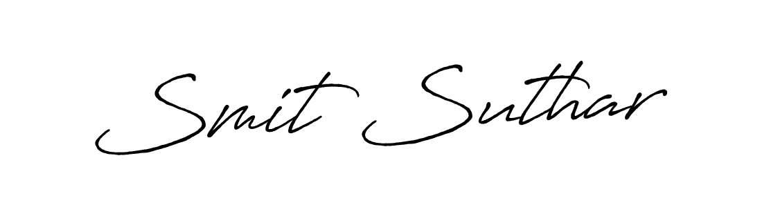 Design your own signature with our free online signature maker. With this signature software, you can create a handwritten (Antro_Vectra_Bolder) signature for name Smit Suthar. Smit Suthar signature style 7 images and pictures png