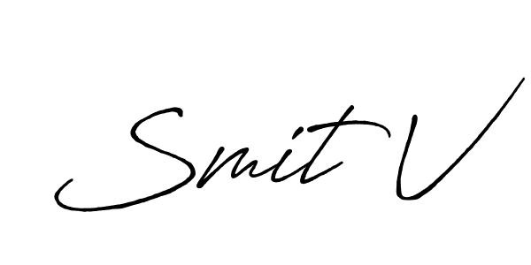 How to make Smit V name signature. Use Antro_Vectra_Bolder style for creating short signs online. This is the latest handwritten sign. Smit V signature style 7 images and pictures png