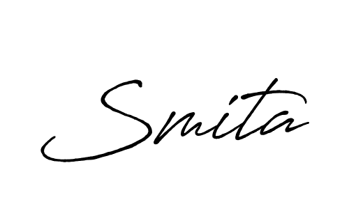 How to make Smita name signature. Use Antro_Vectra_Bolder style for creating short signs online. This is the latest handwritten sign. Smita signature style 7 images and pictures png