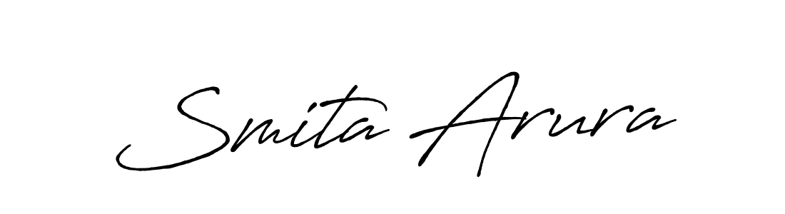 You should practise on your own different ways (Antro_Vectra_Bolder) to write your name (Smita Arura) in signature. don't let someone else do it for you. Smita Arura signature style 7 images and pictures png