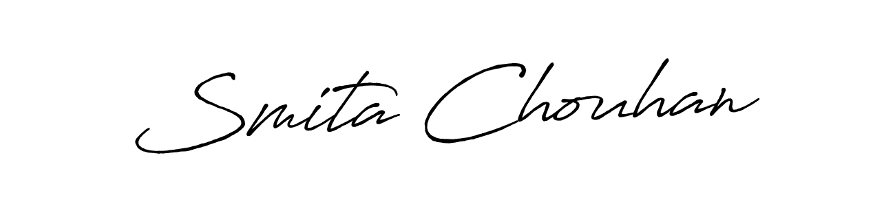 You should practise on your own different ways (Antro_Vectra_Bolder) to write your name (Smita Chouhan) in signature. don't let someone else do it for you. Smita Chouhan signature style 7 images and pictures png