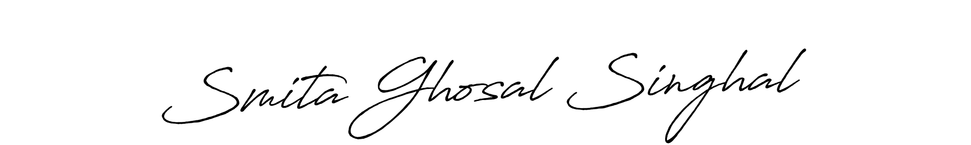 The best way (Antro_Vectra_Bolder) to make a short signature is to pick only two or three words in your name. The name Smita Ghosal Singhal include a total of six letters. For converting this name. Smita Ghosal Singhal signature style 7 images and pictures png