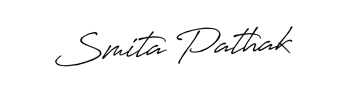 How to make Smita Pathak name signature. Use Antro_Vectra_Bolder style for creating short signs online. This is the latest handwritten sign. Smita Pathak signature style 7 images and pictures png