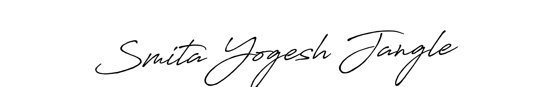 if you are searching for the best signature style for your name Smita Yogesh Jangle. so please give up your signature search. here we have designed multiple signature styles  using Antro_Vectra_Bolder. Smita Yogesh Jangle signature style 7 images and pictures png