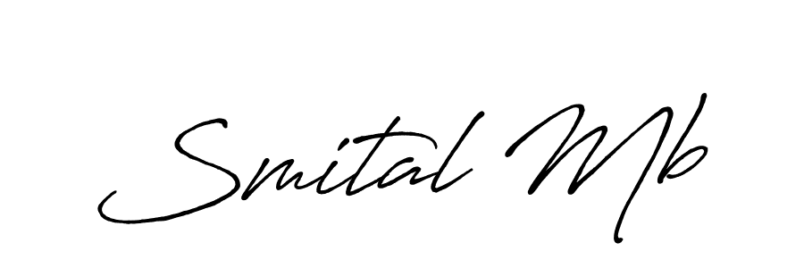 Create a beautiful signature design for name Smital Mb. With this signature (Antro_Vectra_Bolder) fonts, you can make a handwritten signature for free. Smital Mb signature style 7 images and pictures png