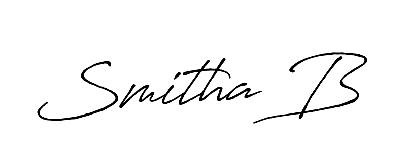 You should practise on your own different ways (Antro_Vectra_Bolder) to write your name (Smitha B) in signature. don't let someone else do it for you. Smitha B signature style 7 images and pictures png