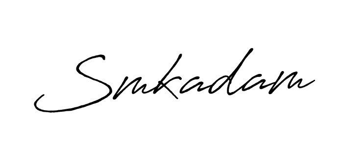 Use a signature maker to create a handwritten signature online. With this signature software, you can design (Antro_Vectra_Bolder) your own signature for name Smkadam. Smkadam signature style 7 images and pictures png