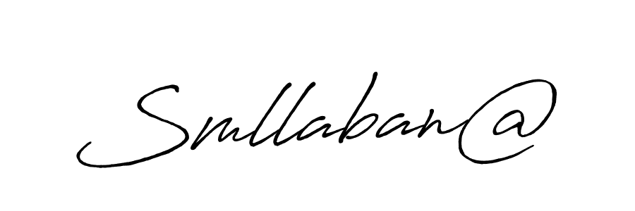 Use a signature maker to create a handwritten signature online. With this signature software, you can design (Antro_Vectra_Bolder) your own signature for name Smllaban@. Smllaban@ signature style 7 images and pictures png