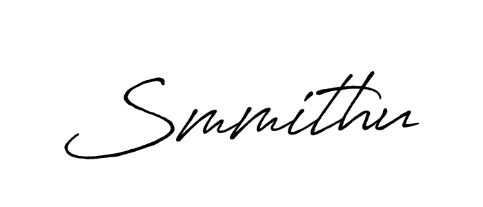 You should practise on your own different ways (Antro_Vectra_Bolder) to write your name (Smmithu) in signature. don't let someone else do it for you. Smmithu signature style 7 images and pictures png