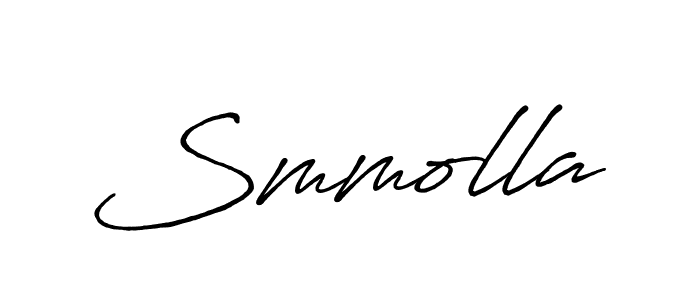 Make a beautiful signature design for name Smmolla. With this signature (Antro_Vectra_Bolder) style, you can create a handwritten signature for free. Smmolla signature style 7 images and pictures png