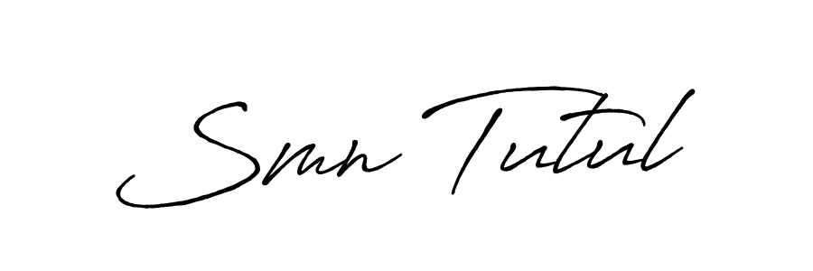 Make a beautiful signature design for name Smn Tutul. With this signature (Antro_Vectra_Bolder) style, you can create a handwritten signature for free. Smn Tutul signature style 7 images and pictures png