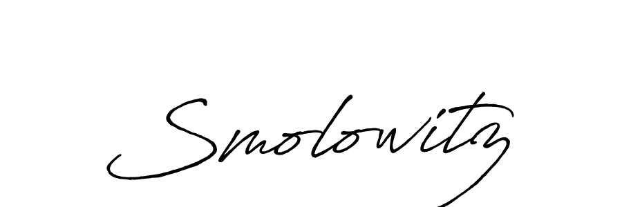Use a signature maker to create a handwritten signature online. With this signature software, you can design (Antro_Vectra_Bolder) your own signature for name Smolowitz. Smolowitz signature style 7 images and pictures png