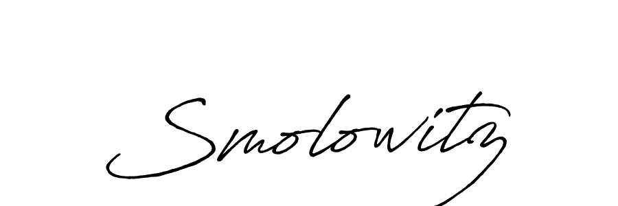 Create a beautiful signature design for name Smolowitz. With this signature (Antro_Vectra_Bolder) fonts, you can make a handwritten signature for free. Smolowitz signature style 7 images and pictures png