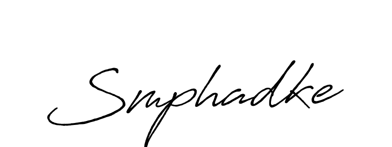 Make a beautiful signature design for name Smphadke. With this signature (Antro_Vectra_Bolder) style, you can create a handwritten signature for free. Smphadke signature style 7 images and pictures png