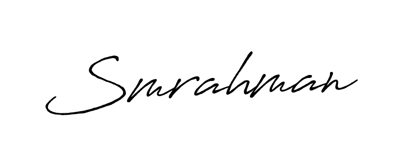 Use a signature maker to create a handwritten signature online. With this signature software, you can design (Antro_Vectra_Bolder) your own signature for name Smrahman. Smrahman signature style 7 images and pictures png