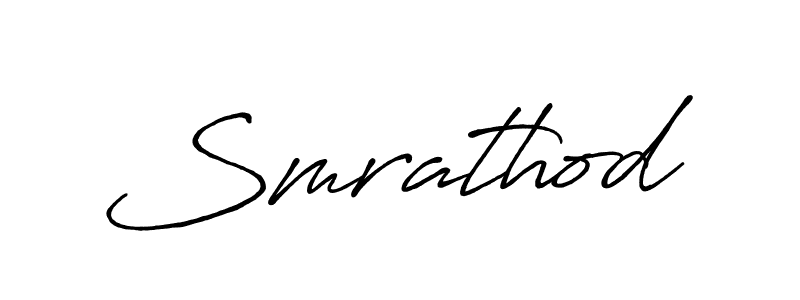 Use a signature maker to create a handwritten signature online. With this signature software, you can design (Antro_Vectra_Bolder) your own signature for name Smrathod. Smrathod signature style 7 images and pictures png