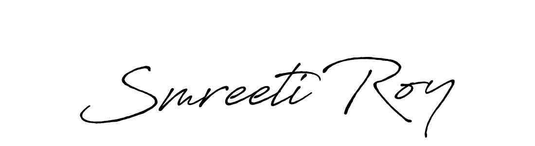 Make a beautiful signature design for name Smreeti Roy. With this signature (Antro_Vectra_Bolder) style, you can create a handwritten signature for free. Smreeti Roy signature style 7 images and pictures png