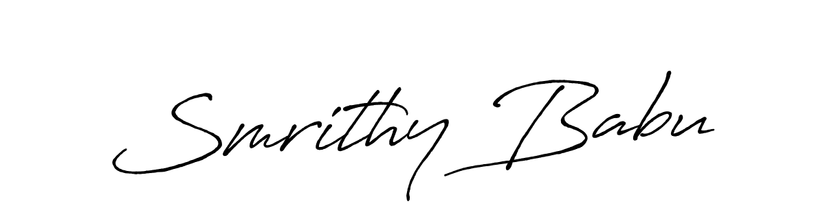 Smrithy Babu stylish signature style. Best Handwritten Sign (Antro_Vectra_Bolder) for my name. Handwritten Signature Collection Ideas for my name Smrithy Babu. Smrithy Babu signature style 7 images and pictures png