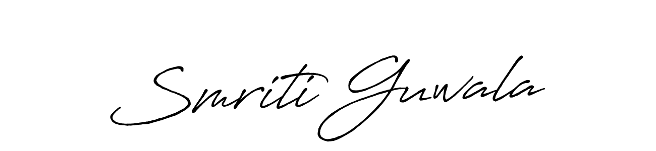 Use a signature maker to create a handwritten signature online. With this signature software, you can design (Antro_Vectra_Bolder) your own signature for name Smriti Guwala. Smriti Guwala signature style 7 images and pictures png