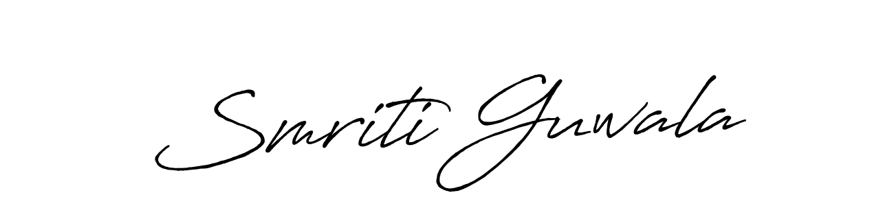 Use a signature maker to create a handwritten signature online. With this signature software, you can design (Antro_Vectra_Bolder) your own signature for name Smriti Guwala. Smriti Guwala signature style 7 images and pictures png