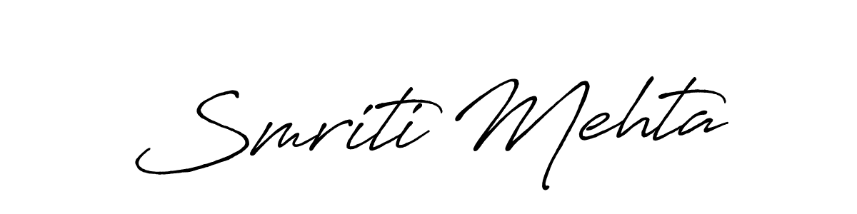 Also You can easily find your signature by using the search form. We will create Smriti Mehta name handwritten signature images for you free of cost using Antro_Vectra_Bolder sign style. Smriti Mehta signature style 7 images and pictures png