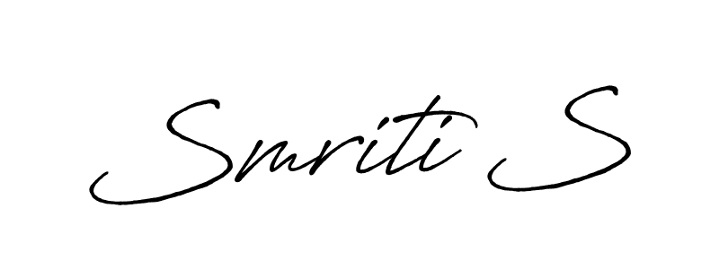 Also we have Smriti S name is the best signature style. Create professional handwritten signature collection using Antro_Vectra_Bolder autograph style. Smriti S signature style 7 images and pictures png