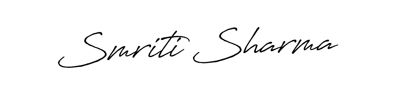 Smriti Sharma stylish signature style. Best Handwritten Sign (Antro_Vectra_Bolder) for my name. Handwritten Signature Collection Ideas for my name Smriti Sharma. Smriti Sharma signature style 7 images and pictures png