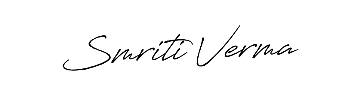 How to make Smriti Verma signature? Antro_Vectra_Bolder is a professional autograph style. Create handwritten signature for Smriti Verma name. Smriti Verma signature style 7 images and pictures png