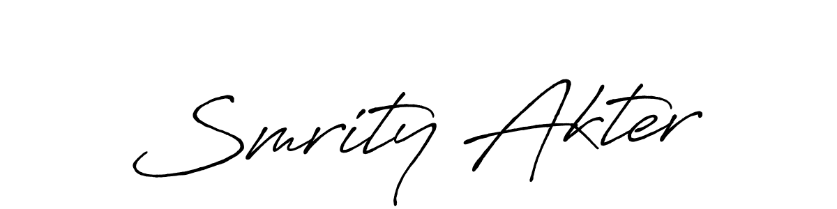 Also You can easily find your signature by using the search form. We will create Smrity Akter name handwritten signature images for you free of cost using Antro_Vectra_Bolder sign style. Smrity Akter signature style 7 images and pictures png