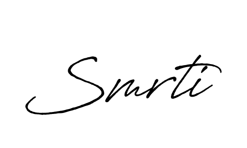 Also You can easily find your signature by using the search form. We will create Smrti name handwritten signature images for you free of cost using Antro_Vectra_Bolder sign style. Smrti signature style 7 images and pictures png