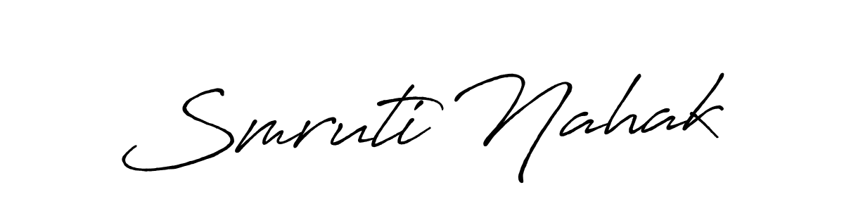 You can use this online signature creator to create a handwritten signature for the name Smruti Nahak. This is the best online autograph maker. Smruti Nahak signature style 7 images and pictures png