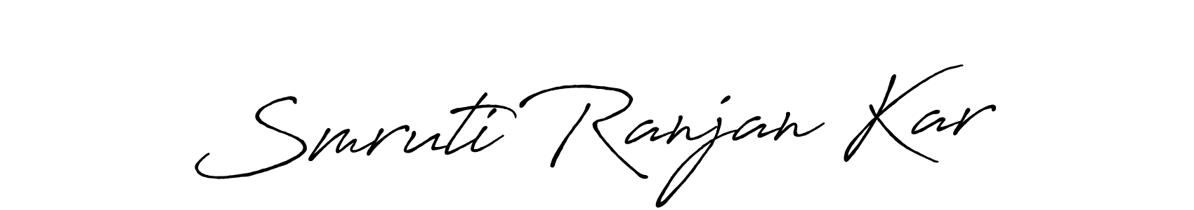 How to make Smruti Ranjan Kar name signature. Use Antro_Vectra_Bolder style for creating short signs online. This is the latest handwritten sign. Smruti Ranjan Kar signature style 7 images and pictures png