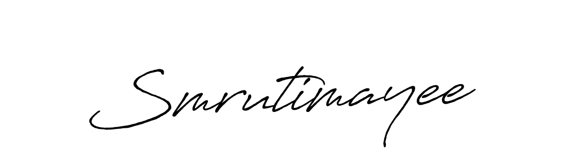 How to make Smrutimayee name signature. Use Antro_Vectra_Bolder style for creating short signs online. This is the latest handwritten sign. Smrutimayee signature style 7 images and pictures png