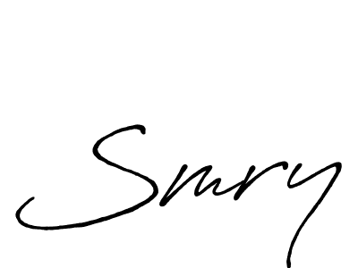 The best way (Antro_Vectra_Bolder) to make a short signature is to pick only two or three words in your name. The name Smry include a total of six letters. For converting this name. Smry signature style 7 images and pictures png