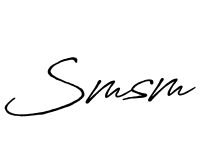 How to make Smsm signature? Antro_Vectra_Bolder is a professional autograph style. Create handwritten signature for Smsm name. Smsm signature style 7 images and pictures png