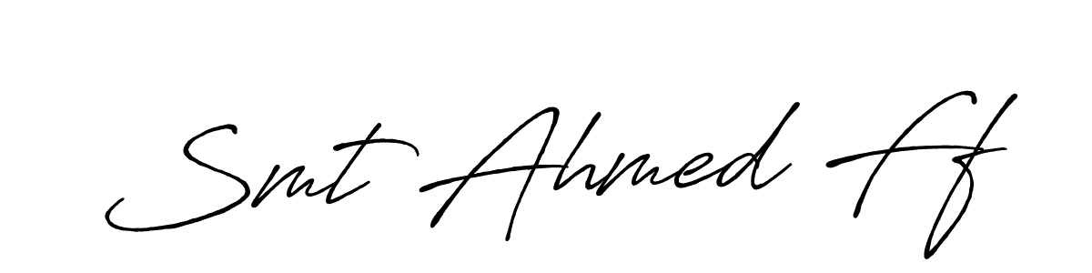 Make a short Smt Ahmed Ff signature style. Manage your documents anywhere anytime using Antro_Vectra_Bolder. Create and add eSignatures, submit forms, share and send files easily. Smt Ahmed Ff signature style 7 images and pictures png