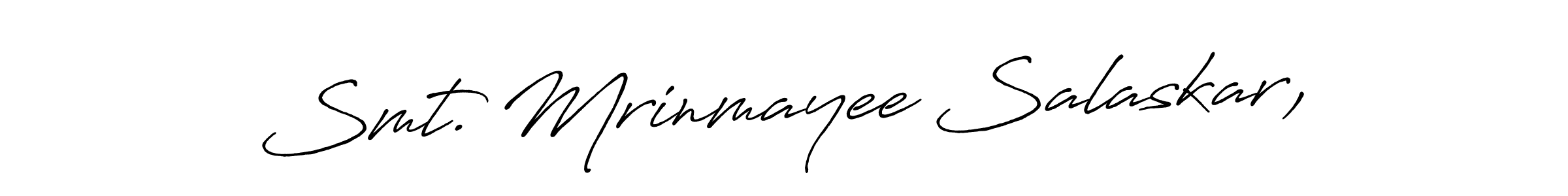 if you are searching for the best signature style for your name Smt. Mrinmayee Salaskar,. so please give up your signature search. here we have designed multiple signature styles  using Antro_Vectra_Bolder. Smt. Mrinmayee Salaskar, signature style 7 images and pictures png