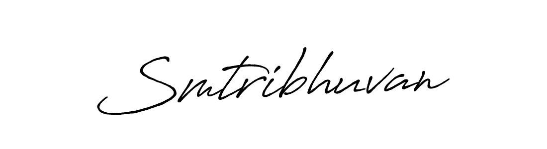 Use a signature maker to create a handwritten signature online. With this signature software, you can design (Antro_Vectra_Bolder) your own signature for name Smtribhuvan. Smtribhuvan signature style 7 images and pictures png