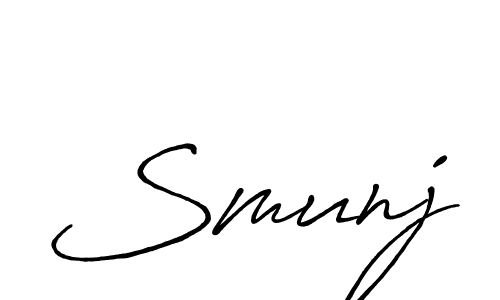 How to make Smunj signature? Antro_Vectra_Bolder is a professional autograph style. Create handwritten signature for Smunj name. Smunj signature style 7 images and pictures png