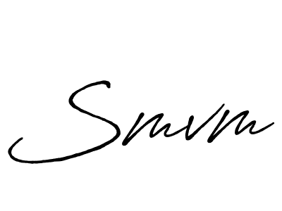 Make a beautiful signature design for name Smvm. With this signature (Antro_Vectra_Bolder) style, you can create a handwritten signature for free. Smvm signature style 7 images and pictures png