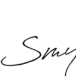 Make a beautiful signature design for name Smy. With this signature (Antro_Vectra_Bolder) style, you can create a handwritten signature for free. Smy signature style 7 images and pictures png