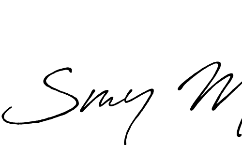 Also You can easily find your signature by using the search form. We will create Smy M name handwritten signature images for you free of cost using Antro_Vectra_Bolder sign style. Smy M signature style 7 images and pictures png