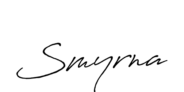 How to make Smyrna name signature. Use Antro_Vectra_Bolder style for creating short signs online. This is the latest handwritten sign. Smyrna signature style 7 images and pictures png