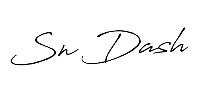 Sn Dash stylish signature style. Best Handwritten Sign (Antro_Vectra_Bolder) for my name. Handwritten Signature Collection Ideas for my name Sn Dash. Sn Dash signature style 7 images and pictures png