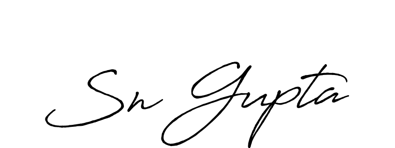 Sn Gupta stylish signature style. Best Handwritten Sign (Antro_Vectra_Bolder) for my name. Handwritten Signature Collection Ideas for my name Sn Gupta. Sn Gupta signature style 7 images and pictures png
