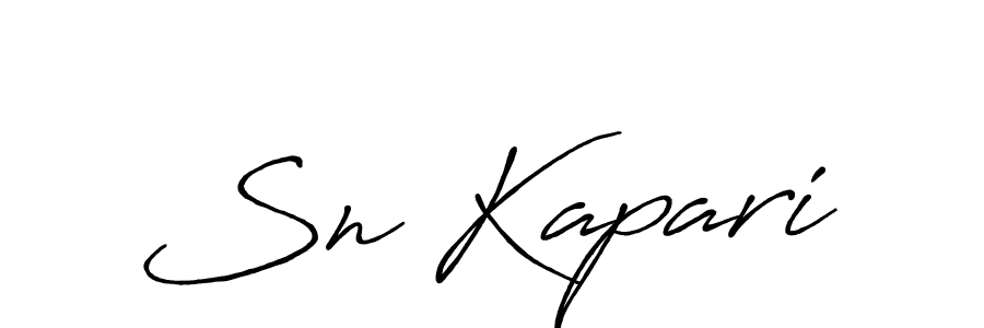 Also we have Sn Kapari name is the best signature style. Create professional handwritten signature collection using Antro_Vectra_Bolder autograph style. Sn Kapari signature style 7 images and pictures png